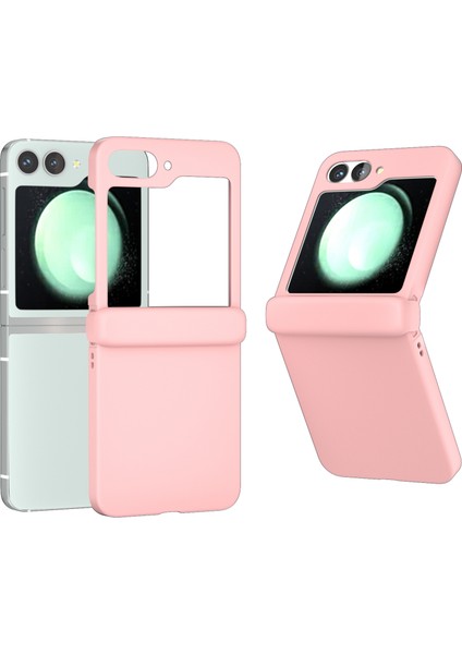 Samsung Galaxy Z Flip6 5g Kılıf Cilt-Dokunmatik Pc Telefon Kılıfı Menteşe Korumalı-Pembe (Yurt Dışından)