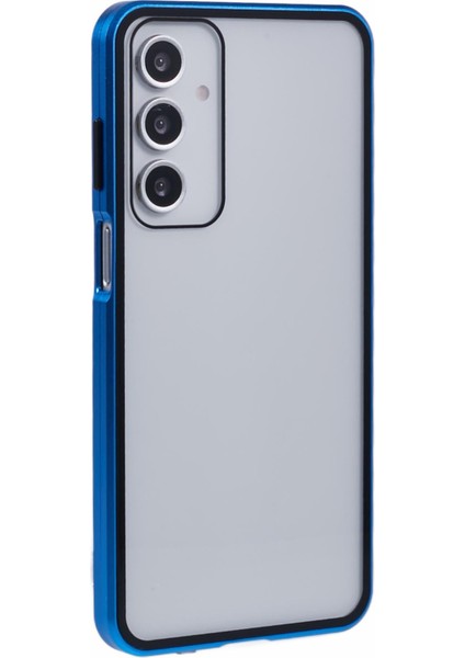 Samsung Galaxy A16 4g/5g Kılıf Çift Taraflı Temperli Cam Manyetik Şeffaf Telefon Kılıfı-Mavi (Yurt Dışından) fırsatları