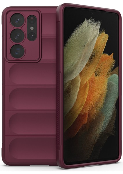 Samsung Galaxy S21 Ultra 5g Için Sağlam Telefon Kılıfı, Düşmeye Lı Hassas Kesik Tpu Kapak-Şarap Kırmızısı (Yurt Dışından)
