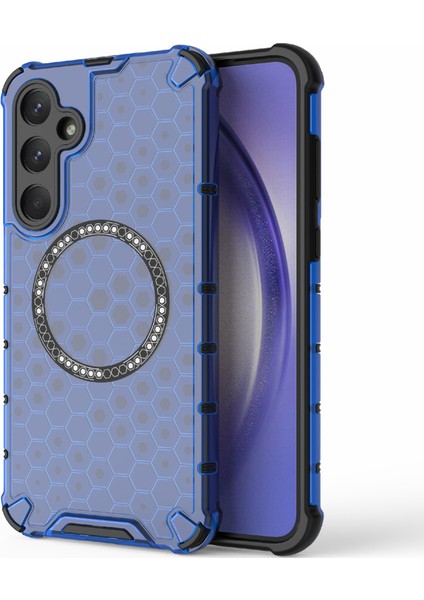 Samsung Galaxy A35 5g Manyetik Kılıf Petek Isı Dağılımı Tpu+Pc Telefon Kılıfı-Mavi (Yurt Dışından)