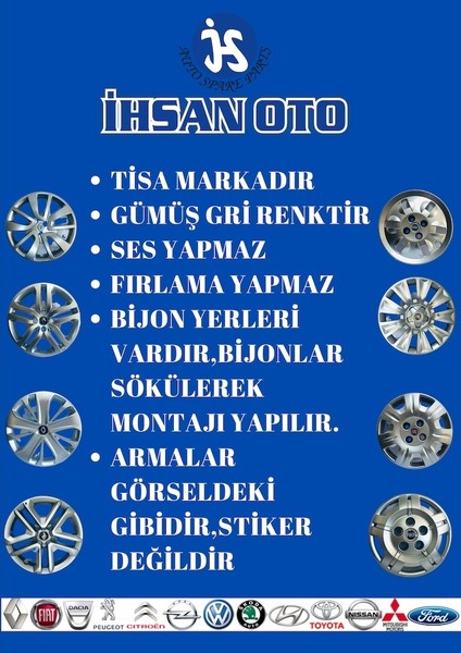 ✔ Fiat Albea Palio Jant Kapağı 14" Takım (4 Adet) Mavi F006 fiyatları