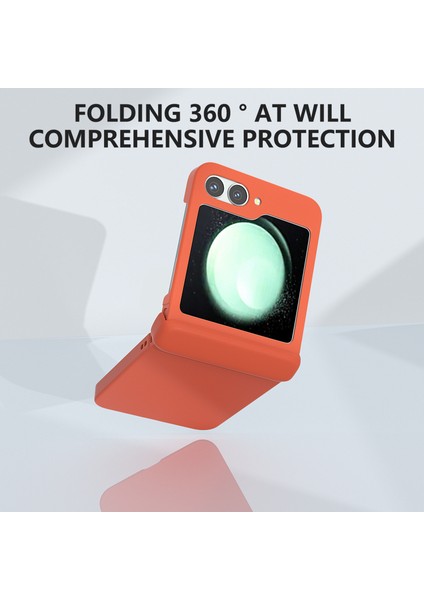 Samsung Galaxy Z Flip6 5g Kılıf Cilt-Dokunmatik Pc Telefon Kılıfı Menteşe Korumalı-Turuncu (Yurt Dışından) fırsatları