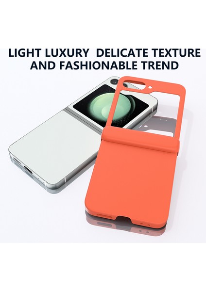 Samsung Galaxy Z Flip6 5g Kılıf Cilt-Dokunmatik Pc Telefon Kılıfı Menteşe Korumalı-Turuncu (Yurt Dışından) indirimleri