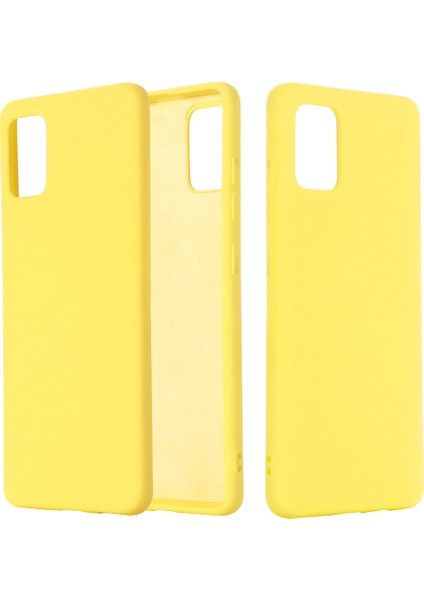Esnek Sıvı Silikon Telefon Koruyucu Kılıf Samsung Galaxy A51 5g SM-A516-SARI (Yurt Dışından)
