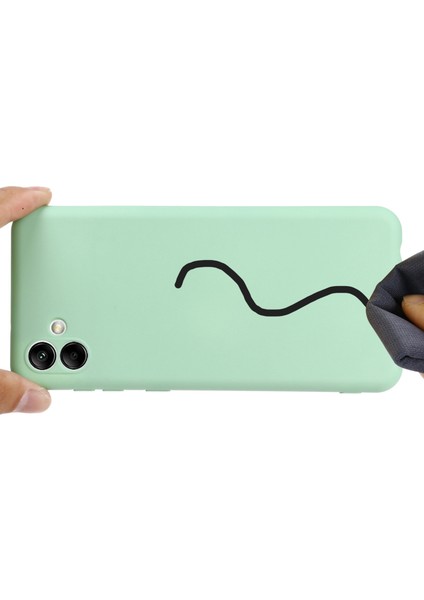 Samsung Galaxy A04 4g (164,4 x 76,3 x 9,1 Mm) Sıvı Silikon Telefon Kılıfı Çizilmez Yumuşak Elyaf Astarlı Kamera Koruma Kılıfı Kayışlı-Yeşil (Yurt Dışından) indirimleri