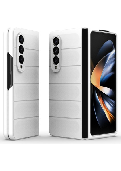 Samsung Galaxy Z Fold4 5g Telefon Kılıfı Sert Pc Darbeye Dayanıklı Kapak-Beyaz (Yurt Dışından)
