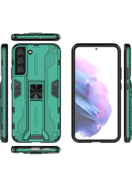 Darbeye Dayanıklı Sert Pc + Yumuşak Tpu Hibrit Koruyucu Kılıf Kickstand ile Samsung Galaxy S22 5g-Yeşil (Yurt Dışından) indirimleri