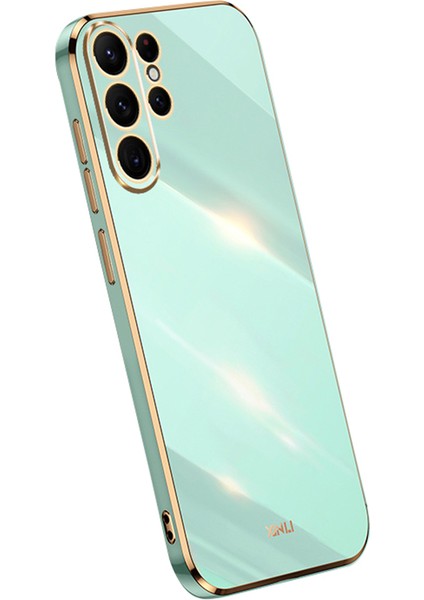 Xınlı Samsung Galaxy S24 Ultra Kılıf Elektrokaplama Çizilmez Telefon Tpu Kılıfı-Camgöbeği (Yurt Dışından)