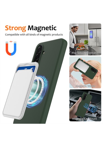 Samsung Galaxy A36 5g/galaxy A56 5g Kılıf Magsafe Anti-Düşme Sıvı Silikon Telefon Kılıfı ile Uyumlu-Koyu Yeşil (Yurt Dışından) fırsatları
