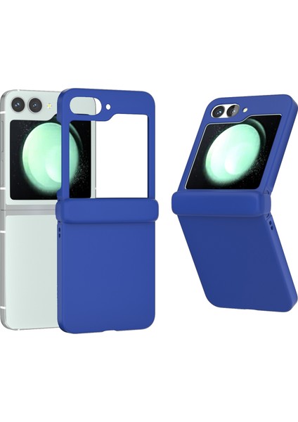 Samsung Galaxy Z Flip6 5g Kılıf Cilt-Dokunmatik Pc Telefon Kılıfı Menteşe Korumalı-Mavi (Yurt Dışından)