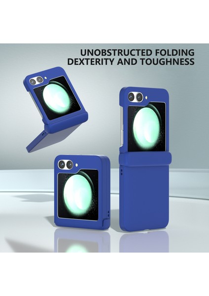 Samsung Galaxy Z Flip6 5g Kılıf Cilt-Dokunmatik Pc Telefon Kılıfı Menteşe Korumalı-Mavi (Yurt Dışından) fiyatları
