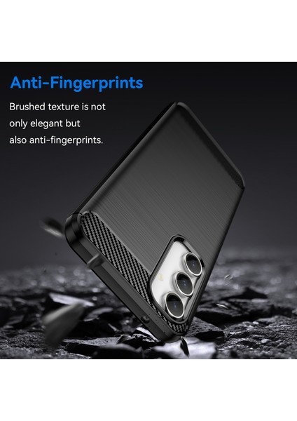 Samsung Galaxy S23 Fe Yumuşak Tpu Fırçalanmış Telefon Kılıfı Karbon Fiber Doku Telefon Arka Kapağı-Siyah (Yurt Dışından) fırsatları