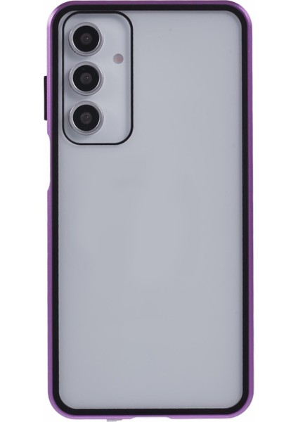 Samsung Galaxy A16 4g/5g Kılıf Çift Taraflı Temperli Cam Manyetik Şeffaf Telefon Kılıfı-Mor (Yurt Dışından) fiyatları
