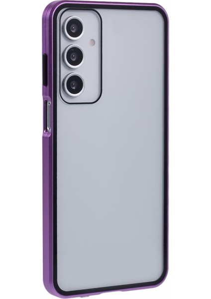 Samsung Galaxy A16 4g/5g Kılıf Çift Taraflı Temperli Cam Manyetik Şeffaf Telefon Kılıfı-Mor (Yurt Dışından) fırsatları