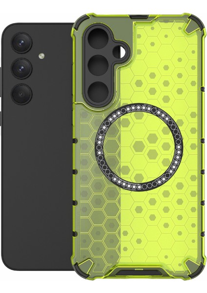 Samsung Galaxy A35 5g Manyetik Kılıf Petek Isı Dağılımı Tpu+Pc Telefon Kılıfı-Yeşil (Yurt Dışından) modelleri