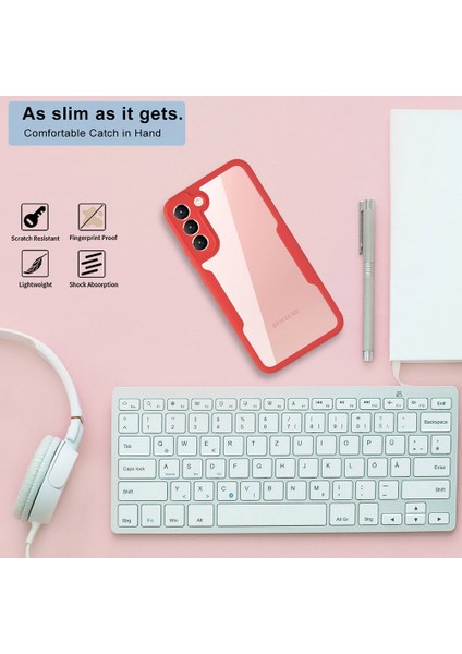 Samsung Galaxy S23 Akrilik+Tpu Şeffaf Telefon Kılıfı Kamera Lens Koruma Telefon Kılıfı Pet Ekran Filmi-Kırmızı (Yurt Dışından) indirimleri