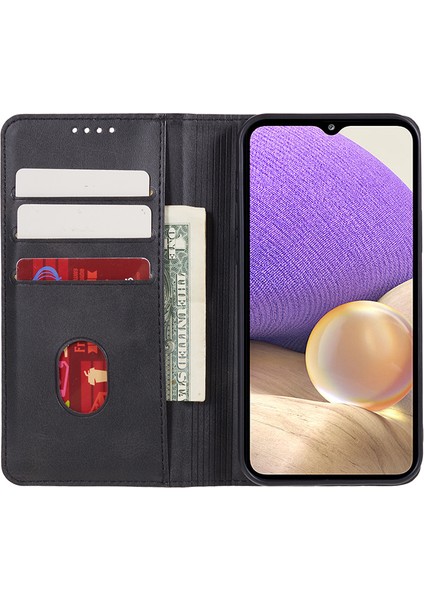 Samsung Galaxy A34 5g Darbeye Dayanıklı Pu Deri Telefon Kılıfı Dana Doku Cüzdan Kılıfı Standlı-Siyah (Yurt Dışından) fırsatları