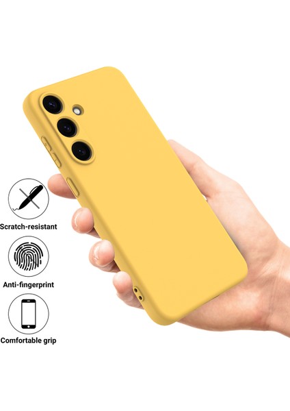 Samsung Galaxy S25+ Kılıf Sıvı Silikon Çizilmez Telefon Kılıfı El Askısı Ile-Sarı (Yurt Dışından) fiyatları