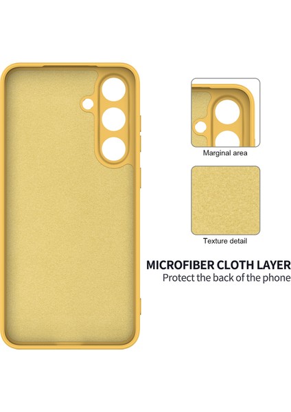 Samsung Galaxy S25+ Kılıf Sıvı Silikon Çizilmez Telefon Kılıfı El Askısı Ile-Sarı (Yurt Dışından) indirimleri