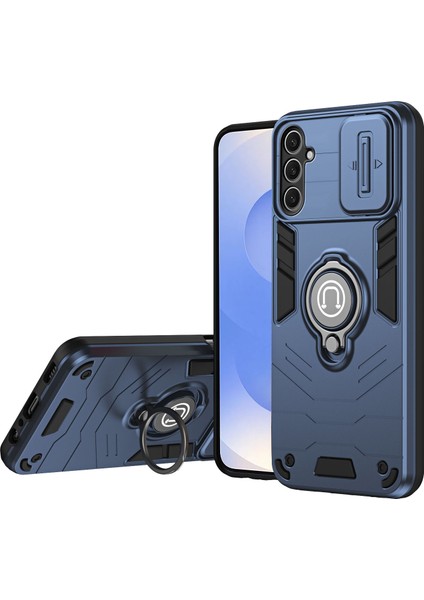 Samsung Galaxy S25+KILIF Sürgülü Camshield Kickstand Pc+Tpu Telefon Kılıfı-Mavi (Yurt Dışından)