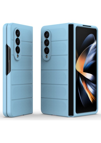 Samsung Galaxy Z Fold4 5g Telefon Kılıfı Sert Pc Darbeye Dayanıklı Kapak-Bebek Mavisi (Yurt Dışından)