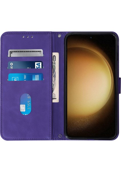 Samsung Galaxy S24 Deri Kılıf El Askısı Cüzdan Standı Telefon Kılıfı-Mor (Yurt Dışından) fırsatları