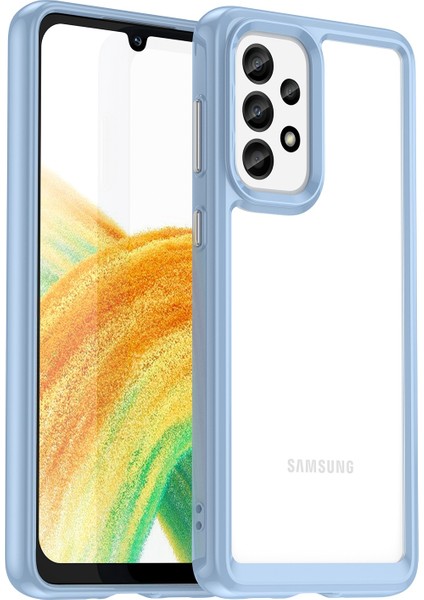 Samsung Galaxy A33 5g Tpu Çerçeve Akrilik Arka Kapak Düşmeye Dayanıklı Koruyucu Telefon Kılıfı-Mavi (Yurt Dışından)