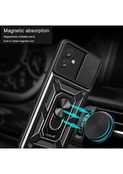 Samsung Galaxy A04E 4G/F04 4G/M04 4g Için Sürgülü Kamera Telefon Kılıfı, Kickstand ile Sert Pc Yumuşak Tpu Koruyucu Sağlam Telefon Kılıfı-Mavi (Yurt Dışından) fırsatları