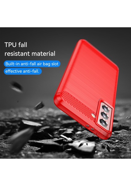 1.8mm Isı Dağıtıcı Tpu Kılıf Çizilmez Düşmez Karbon Fiber Dokulu Telefon Kılıfı Fırçalanmış Yüzeyli Samsung Galaxy S21 4g/5g-Kırmızı (Yurt Dışından) indirimleri