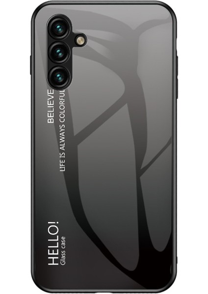 Samsung Galaxy A24 4g (162,1 x 77,6 x 8,3 Mm) Degrade Renkli Arka Ince Kılıf Pc + Tpu + Temperli Cam Telefon Kılıfı - Degrade Siyah Gri (Yurt Dışından)