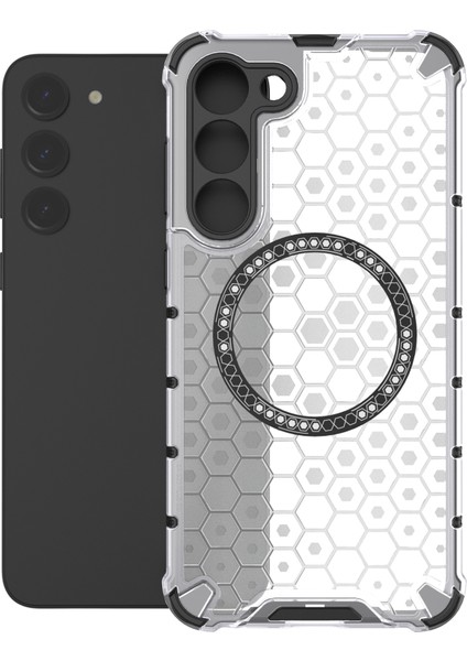 Samsung Galaxy S23 Cep Telefonu Kılıfı Honeycomb Tpu+Pc Telefon Kılıfı Magsafe-Transparent ile Uyumlu (Yurt Dışından) fiyatları