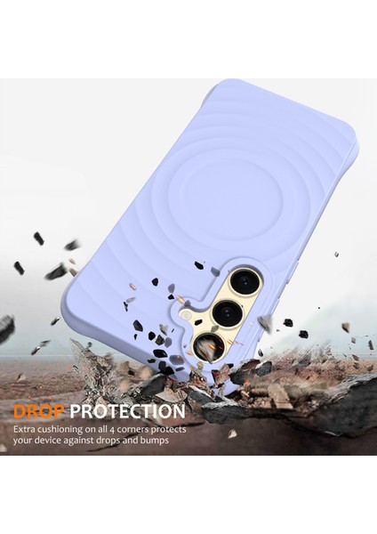 Samsung Galaxy S25+ Kılıf Için Magsafe Dalgalı Doku Sıvı Silikon Koruyucu Kılıf ve Kayış-Mor ile Uyumlu (Yurt Dışından) fiyatları