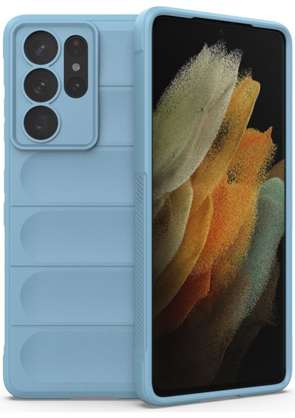 Samsung Galaxy S21 Ultra 5g Için Sağlam Telefon Kılıfı,düşmeye Lı Hassas Kesik Tpu Kılıf-Bebek Mavisi (Yurt Dışından)
