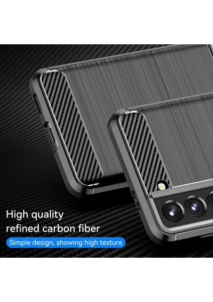 1.8mm Isı Dağıtıcı Tpu Kılıf Çizilmez Düşmez Karbon Fiber Dokulu Telefon Kılıfı Fırçalanmış Yüzeyli Samsung Galaxy S21 4g/5g-Siyah (Yurt Dışından) fiyatları