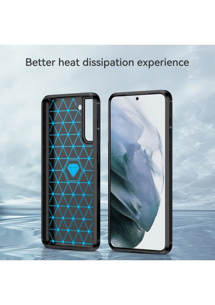 1.8mm Isı Dağıtıcı Tpu Kılıf Çizilmez Düşmez Karbon Fiber Dokulu Telefon Kılıfı Fırçalanmış Yüzeyli Samsung Galaxy S21 4g/5g-Siyah (Yurt Dışından) fırsatları