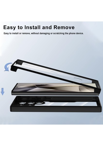 Samsung Galaxy S24 Ultra Kılıf Akrilik+Tpu Tam Gövde Koruma Telefon Kılıfı Pet Ekran Filmi-Siyah (Yurt Dışından) fırsatları