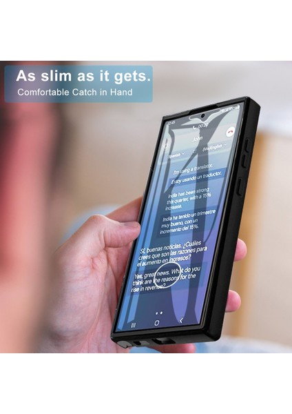 Samsung Galaxy S24 Ultra Kılıf Akrilik+Tpu Tam Gövde Koruma Telefon Kılıfı Pet Ekran Filmi-Siyah (Yurt Dışından) indirimleri