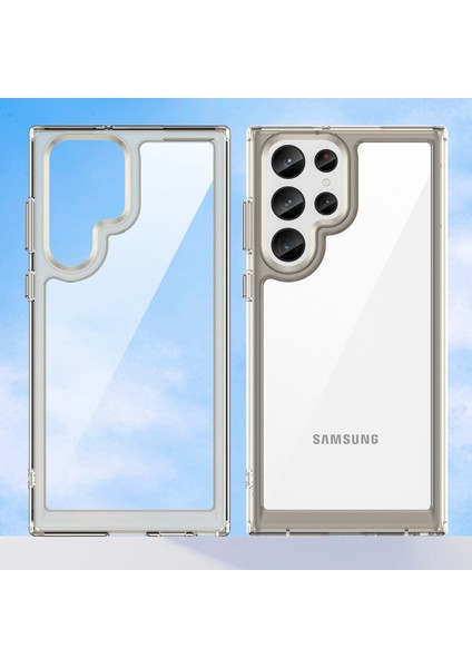 Samsung Galaxy S23 Ultra Çizilmez Telefon Kılıfı Tpu Tampon Akrilik Arka Darbeye Dayanıklı Kapak-Şeffaf Gri (Yurt Dışından) fiyatları