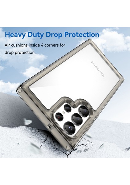Samsung Galaxy S23 Ultra Çizilmez Telefon Kılıfı Tpu Tampon Akrilik Arka Darbeye Dayanıklı Kapak-Şeffaf Gri (Yurt Dışından) modelleri
