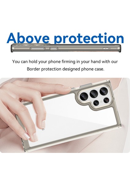 Samsung Galaxy S23 Ultra Çizilmez Telefon Kılıfı Tpu Tampon Akrilik Arka Darbeye Dayanıklı Kapak-Şeffaf Gri (Yurt Dışından) fırsatları