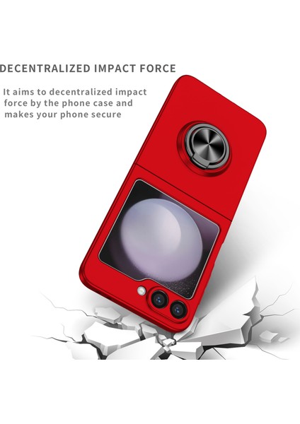 Samsung Galaxy Z Flip6 5g Kılıf Döndürülebilir Halka Destekli Sert Pc Telefon Kılıfı-Kırmızı (Yurt Dışından) modelleri