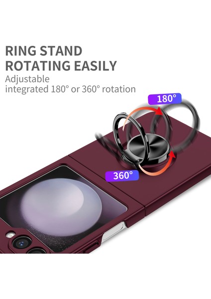 Samsung Galaxy Z Flip6 5g Kılıf Döndürülebilir Halka Destekli Sert Pc Telefon Kılıfı-Şarap Kırmızısı (Yurt Dışından) indirimleri