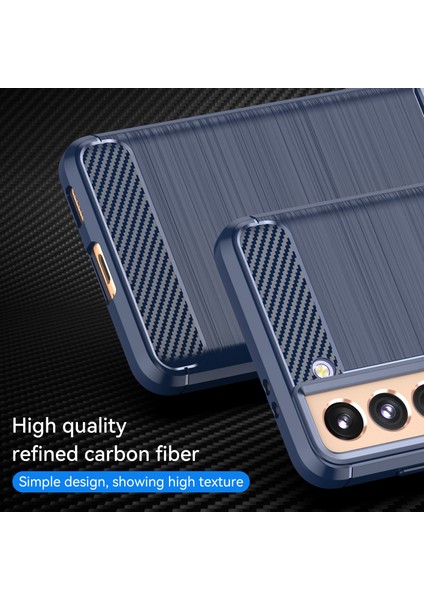 1.8mm Isı Dağıtıcı Tpu Kılıf Çizilmez Düşmez Karbon Fiber Dokulu Telefon Kılıfı Fırçalanmış Yüzeyli Samsung Galaxy S21 4g/5g-Mavi (Yurt Dışından) fiyatları