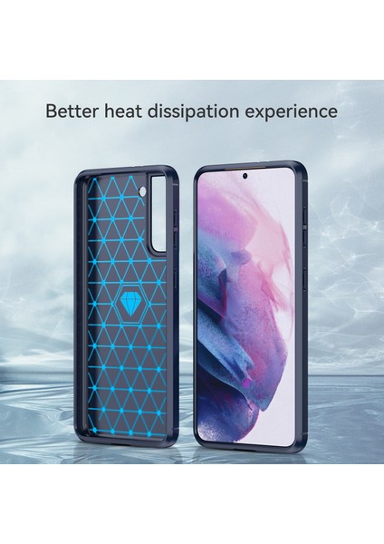 1.8mm Isı Dağıtıcı Tpu Kılıf Çizilmez Düşmez Karbon Fiber Dokulu Telefon Kılıfı Fırçalanmış Yüzeyli Samsung Galaxy S21 4g/5g-Mavi (Yurt Dışından) fırsatları
