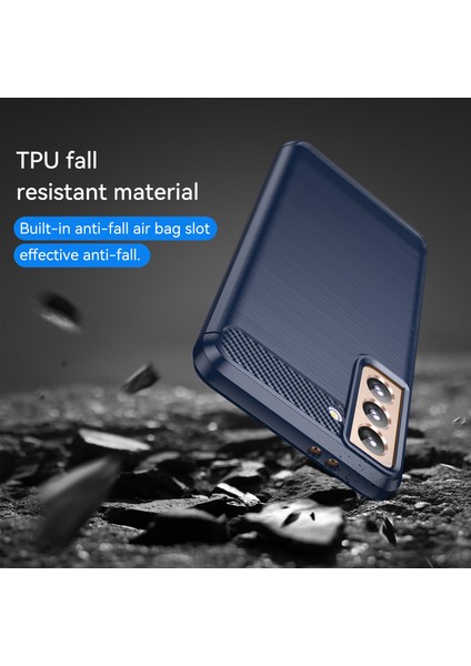 1.8mm Isı Dağıtıcı Tpu Kılıf Çizilmez Düşmez Karbon Fiber Dokulu Telefon Kılıfı Fırçalanmış Yüzeyli Samsung Galaxy S21 4g/5g-Mavi (Yurt Dışından) indirimleri