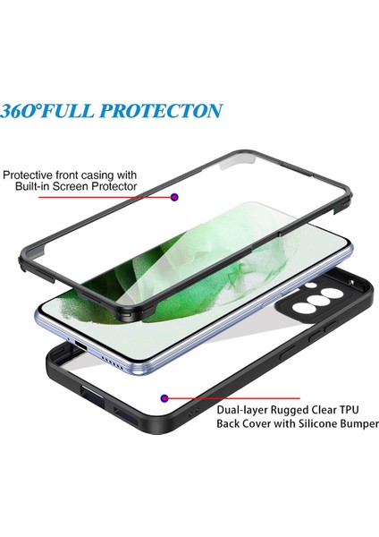 Pet Ekran Koruyucu + Akrilik + Tpu Kılıf Darbeye Dayanıklı Çok Yönlü Koruma Telefon Kılıfı Samsung Galaxy S22 + 5g - Gece Yarısı Yeşili (Yurt Dışından) fiyatları