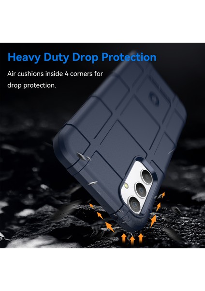 Samsung Galaxy A34 5g Için Telefon Kılıfı, Sağlam Kare Izgara Doku Darbeye Dayanıklı Yumuşak Tpu Arka Kapak-Mavi (Yurt Dışından) modelleri