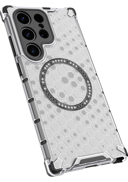 Samsung Galaxy S23 Ultra Manyetik Kılıf Tpu+Pc Telefon Kılıfı Petek Şok Emici-Şeffaf (Yurt Dışından) fiyatları