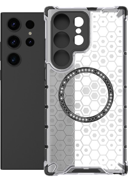 Samsung Galaxy S23 Ultra Manyetik Kılıf Tpu+Pc Telefon Kılıfı Petek Şok Emici-Şeffaf (Yurt Dışından) fırsatları