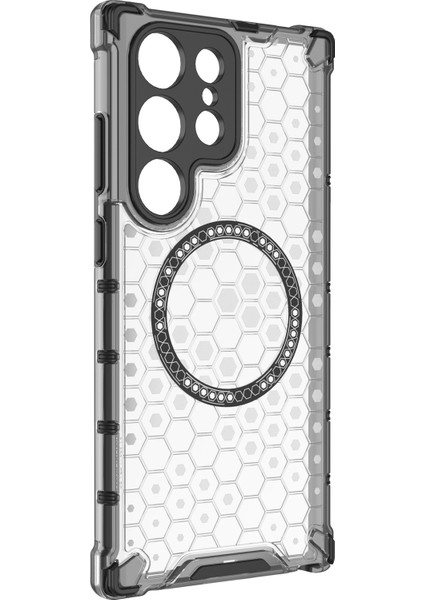 Samsung Galaxy S23 Ultra Manyetik Kılıf Tpu+Pc Telefon Kılıfı Petek Şok Emici-Şeffaf (Yurt Dışından) indirimleri